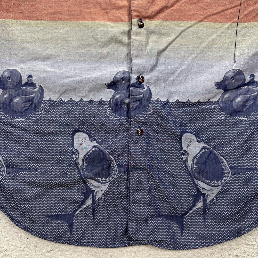 Robert Graham Limited Edition Sheen Shirt Men's Size XL "Rubber Duckies Shark" - Picture 3 of 10